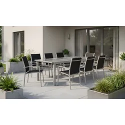 Outdoor Sitzgruppen Parga – Terrassenmöbel Aluminium/Kunstgewebe/Glas – bequeme Gartengarnitur – klappbare Terrassenmöbel für Garten