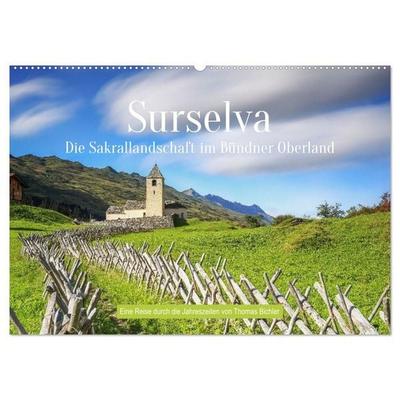 Sakrallandschaft Surselva (Wandkalender 2027 DIN A2 quer), CALVENDO Monatskalender