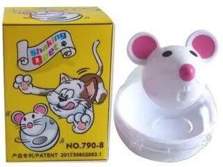 Inspire Select Interactive Mouse Shaped Cat Treat Dispenser Toy Eco Friendly Puzzle Hunting Toy For Cats & Kittens white