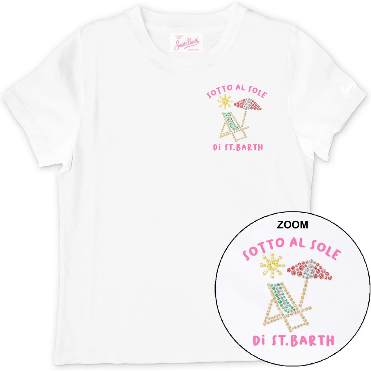 MC2 Saint Barth Elly Girl Cotton Tshirt sotto il sole 01n strass emb (03739L) 6 yrs ELLY001-03739L-6 yrs