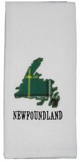 IH Casa Decor Embroidered White Waffle Kitchen Towel Newfoundland Tartan - Set of 6