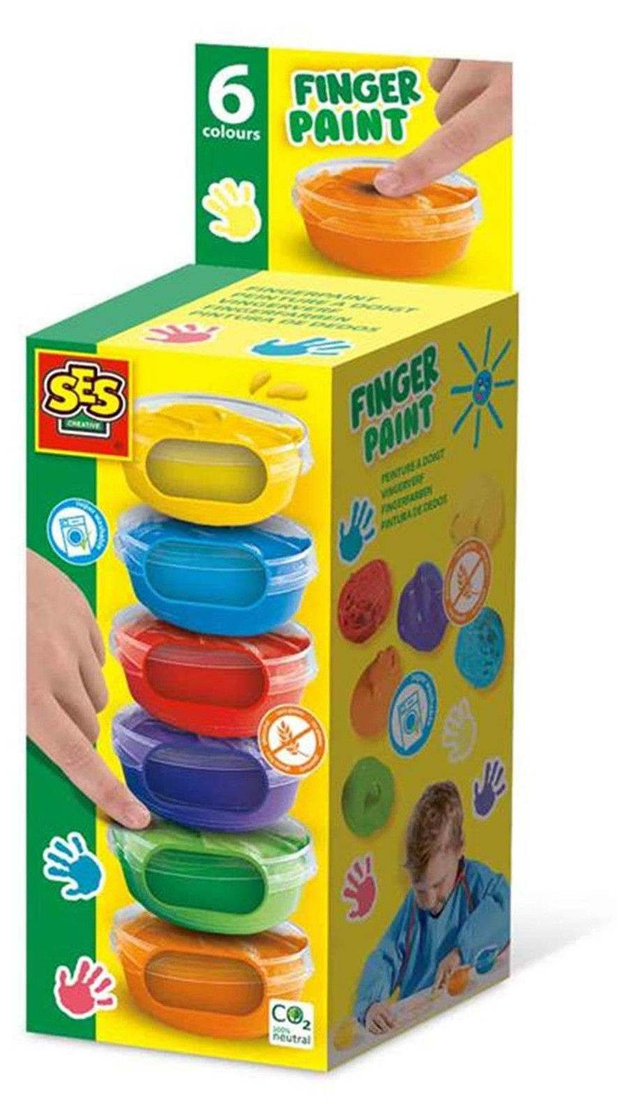 SES Creative vingerverf 6 kleuren x 45 ml