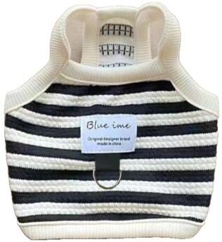Fusion Finds Striped Cotton Dog Vest Breathable Small Dog Shirt For Puppies & Chihuahuas white s