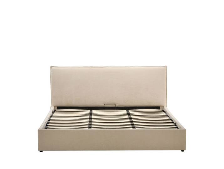 Lit coffre en tissu 180x200cm - beige