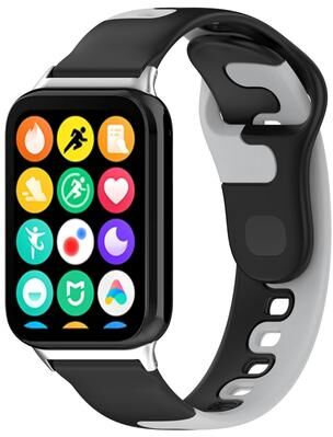 Everyday Crate Xiaomi Band 10 Pro Redmi Watch 6 5 Dual Color Silicone Watch Band Replacement Strap black Gray