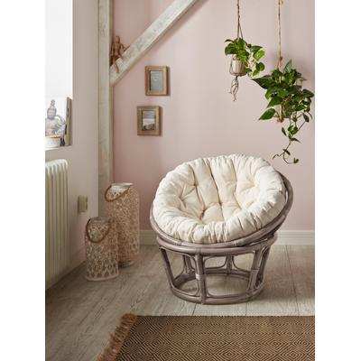 Rattanstuhl HOME AFFAIRE, grau (grau, beige), Ø80cm, Stühle, Rattanstuhl, aus handgeflochtenem Rattan