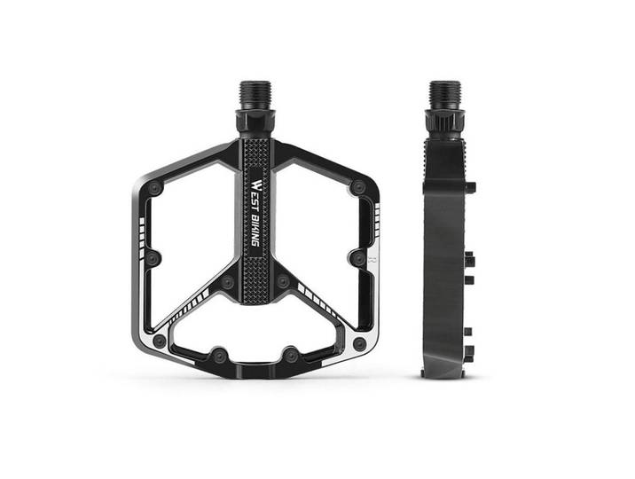 Fahrradpedale Aluminiumlegierung Plattform Schwarz 3-Lager Cr-Mo Stahlachse rutschfest, Metall, 13.2x1.5x23 cm, Freizeit & Co, Sport & Fitness, Fahrräder, Fahrradzubehör