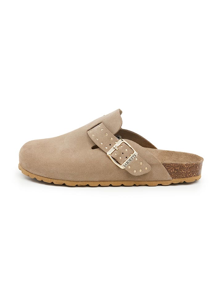 SABOKETS Leder-Clogs in Beige - 41