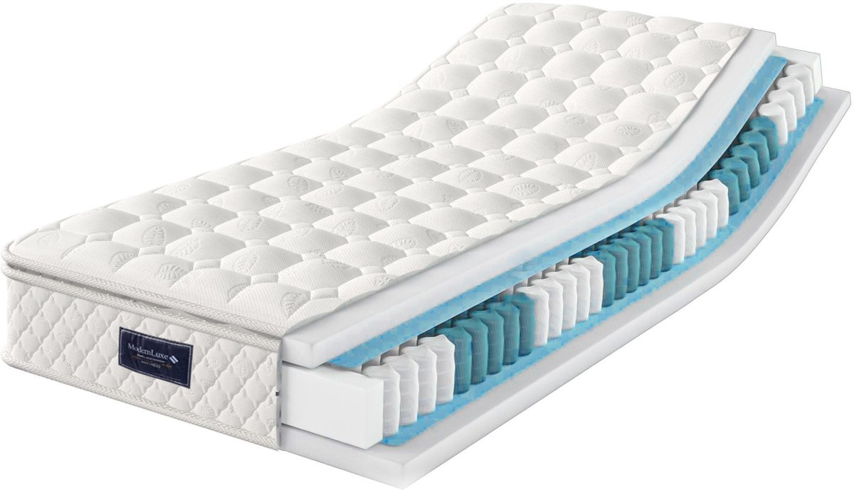 Ropilly Hybrid Pocketveringmatras - 7 Zones - H3 Hardheid - Wit - 90x200 cm