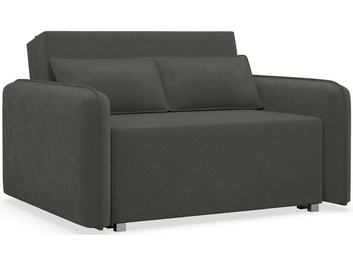 Selsey Duelia – Schlafsofa 2-Sitzer mit Bettkasten, Chenille hydrophob, Graphitgrau