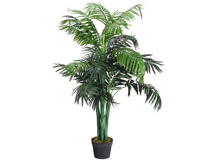 Costway Kunstpflanze Zimmerpalme Palme Grün, Kunststoff, 110 cm, Dekoration, Blumen & Blumentöpfe, Kunstpflanzen