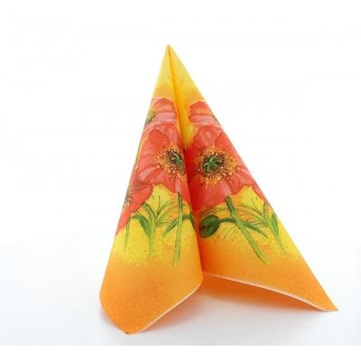 Mank Serviette Airlaid Romy, 40 x 40 cm, 50 Stück - Blumen Klatschmohn