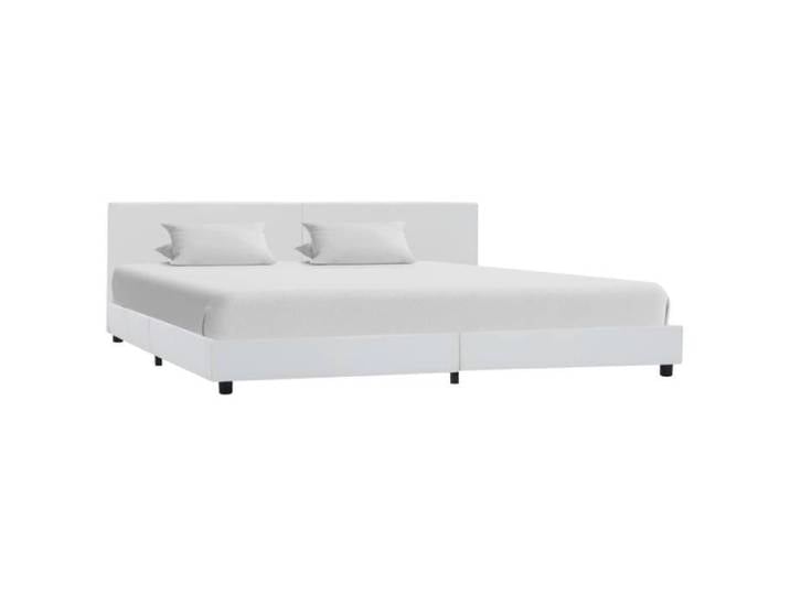 Cadre de lit Blanc Similicuir 180 x 200 cm confortable