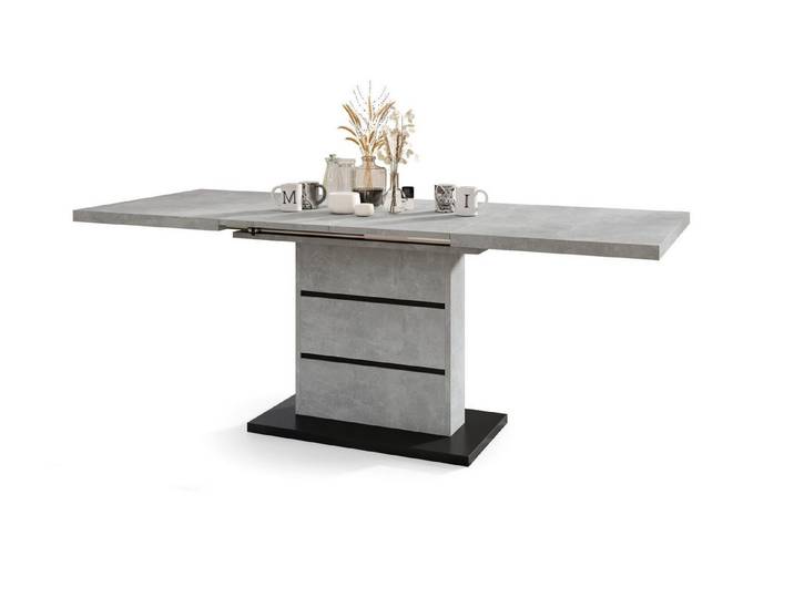 Mazzoni Esstisch Design Piano Tisch Beton Schwarz ausziehbar 120 - 200 cm