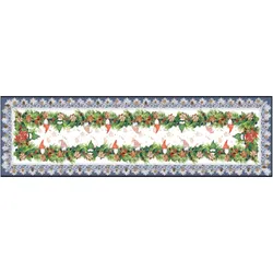 BELLA CASA Tischläufer mit Spitze, ca. 40 x 150 cm - Wichtel/Weihnachtsstern