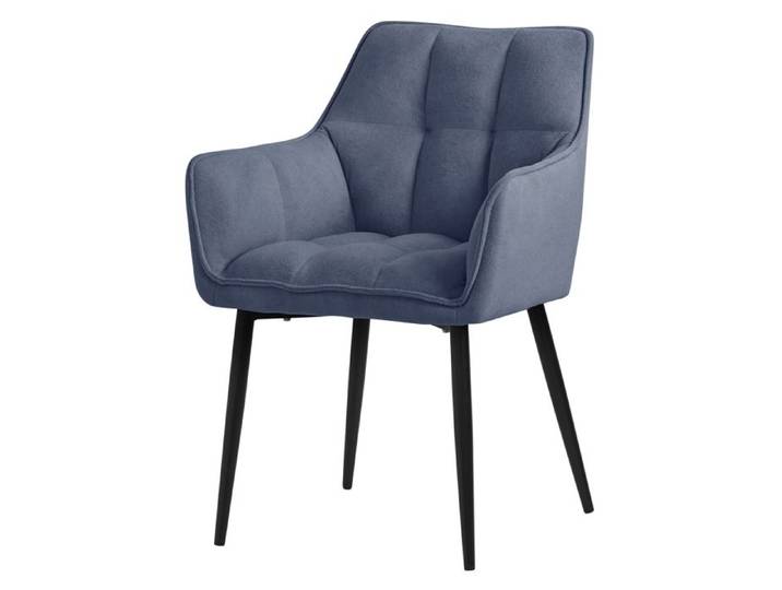 ML-Design 1x Chaise de Salle à Manger en Tissu Éponge Bleu Chaise de Cuisine avec Assise Rembourrée Fauteuil Ergonomique Élégant