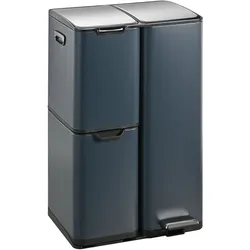 Kitchen Move Treteimer zur Mülltrennung HAJA grau 60L Edelstahl Grau