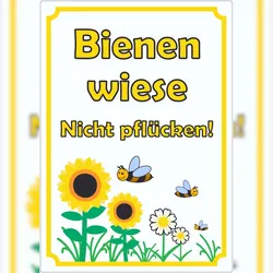 HB-Druck Aufkleber Bienenwiese Nicht pflücken A3 (297x420mm)