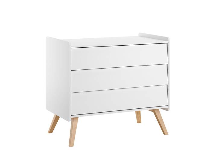 Commode 3 tiroirs Vox Vintage Blanc et Bois