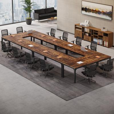 OEM Modern Office 13FT Conference Table Set of 6, Large Rectangle Meeting Table, 78.74-Inch Long Business Seminar Table