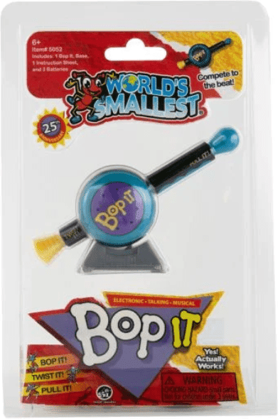 Worlds Smallest World's Smallest Bop It Game for Kids, Ages 6+, Choking Hazard: Small Parts