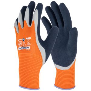 Kerbl Arbeitshandschuhe ActivGrip, XA325, Latex-Beschichtung, orange, Größe 8 / M