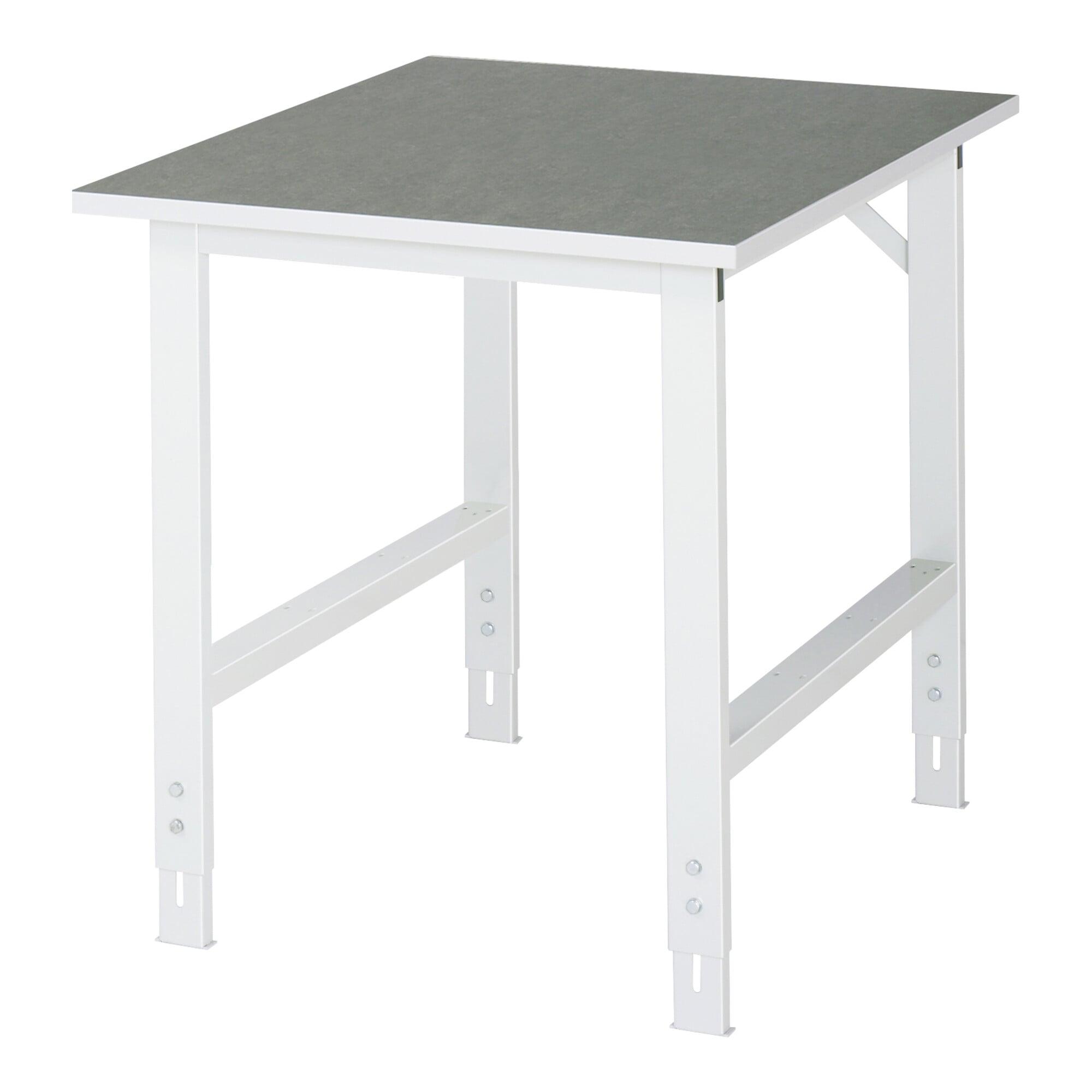 Rau Arbeitstisch Tom BxTxH 750x1000x760-1080mm, Linoleum Arbeitsplatte (06-625L10-07.12)