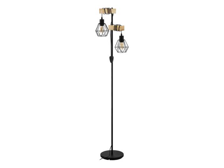 Lampadaire Bois Naturel et Noir