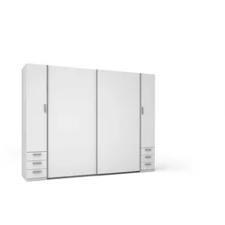 SCHWEBETÜRENSCHRANK AMAREN 269,6/207,6/61,4cm 2-türig mit Spiegel Weiß