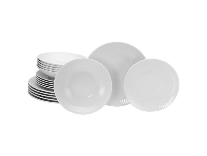 Creatable Tafelservice Valencia, Weiß, Keramik, 18-teilig, lebensmittelecht, Geschirr, Geschirrsets, Tafelservice