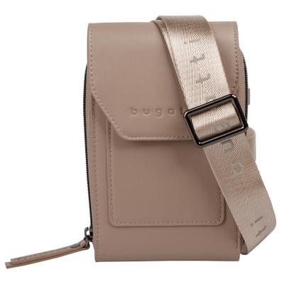 Umhängetasche BUGATTI "BUGATTI Damen ALMATA", Damen, Gr. B/H/T: 18cm x 11cm x 5cm onesize, beige (sand), Kunstfaser, unifarben, Taschen Umhängetasche