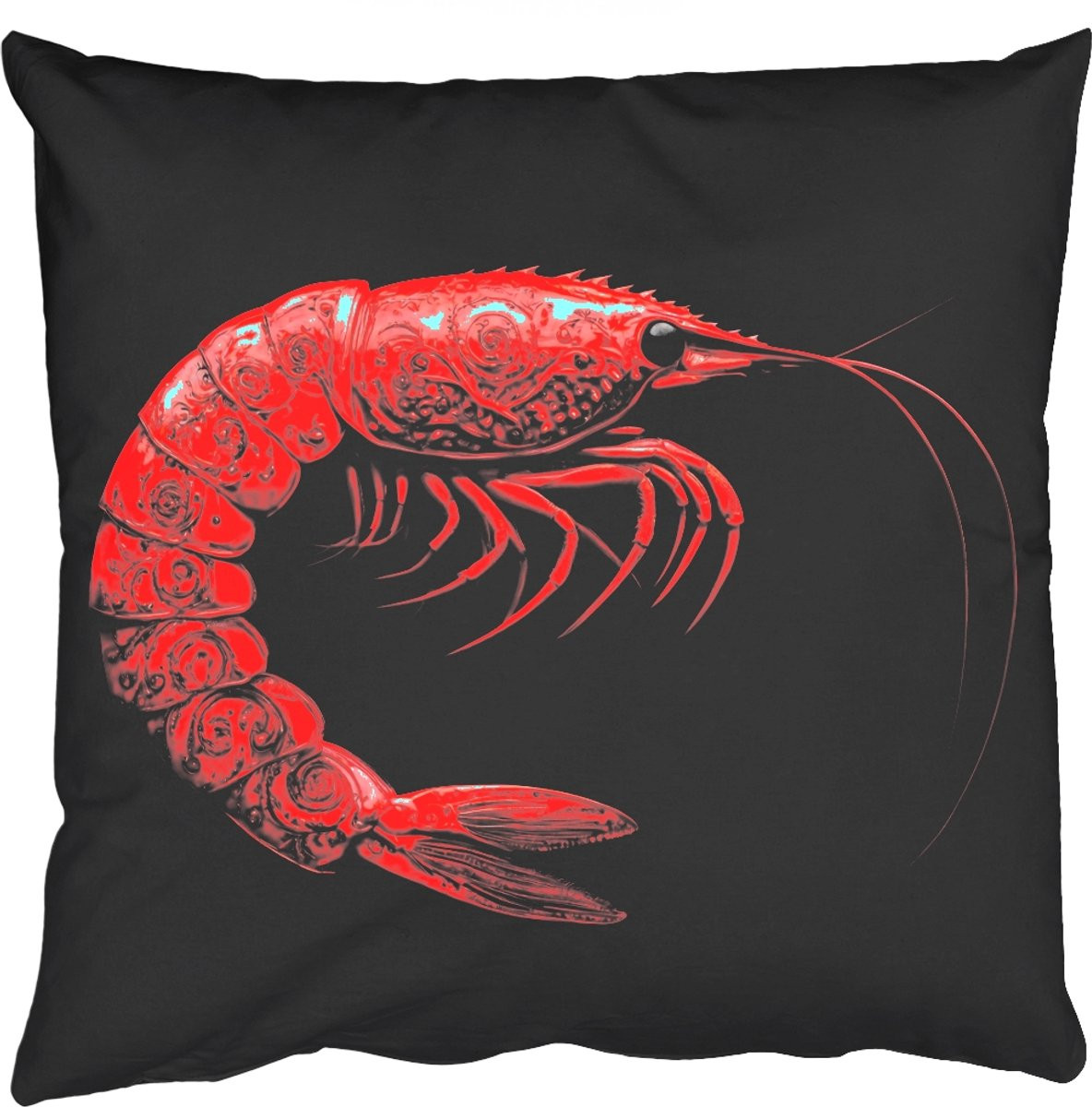 PillowMonkey Sierkussen Garnaal Rood Dieren 60x60 cm