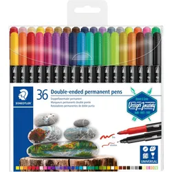 STAEDTLER Doppelfasermaler Duo permanent Office Etui VE=6x36 Farben