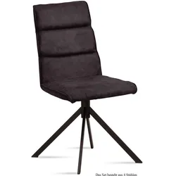 ESSZIMMERSTUHL (4er-Set) Drusy 47x92x60 Schwarz/Espresso
