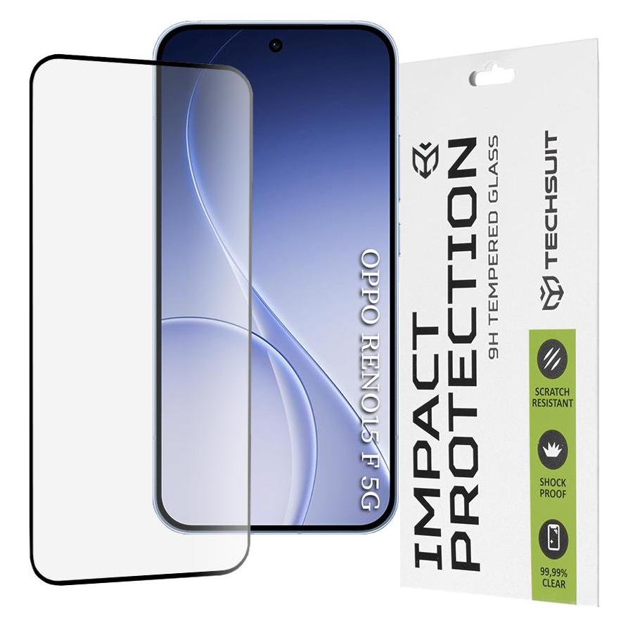 Techsuit - 111D Full Cover / Full Glue Glass - Oppo Reno 15F - Black (1 Stk., Oppo Reno 15) (65895387)