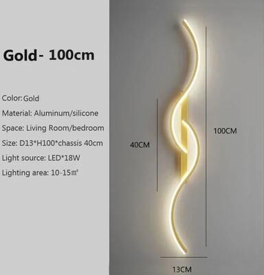 Uplift Treasures Smart LED Wall Lamp With Remote Control Adjustable Brightness wl625 Gold 100cm remote Control