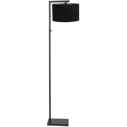 Stehlampe Standleuchte Leseleuchte Metall Stoff Drehschalter Schwarz H 160 cm