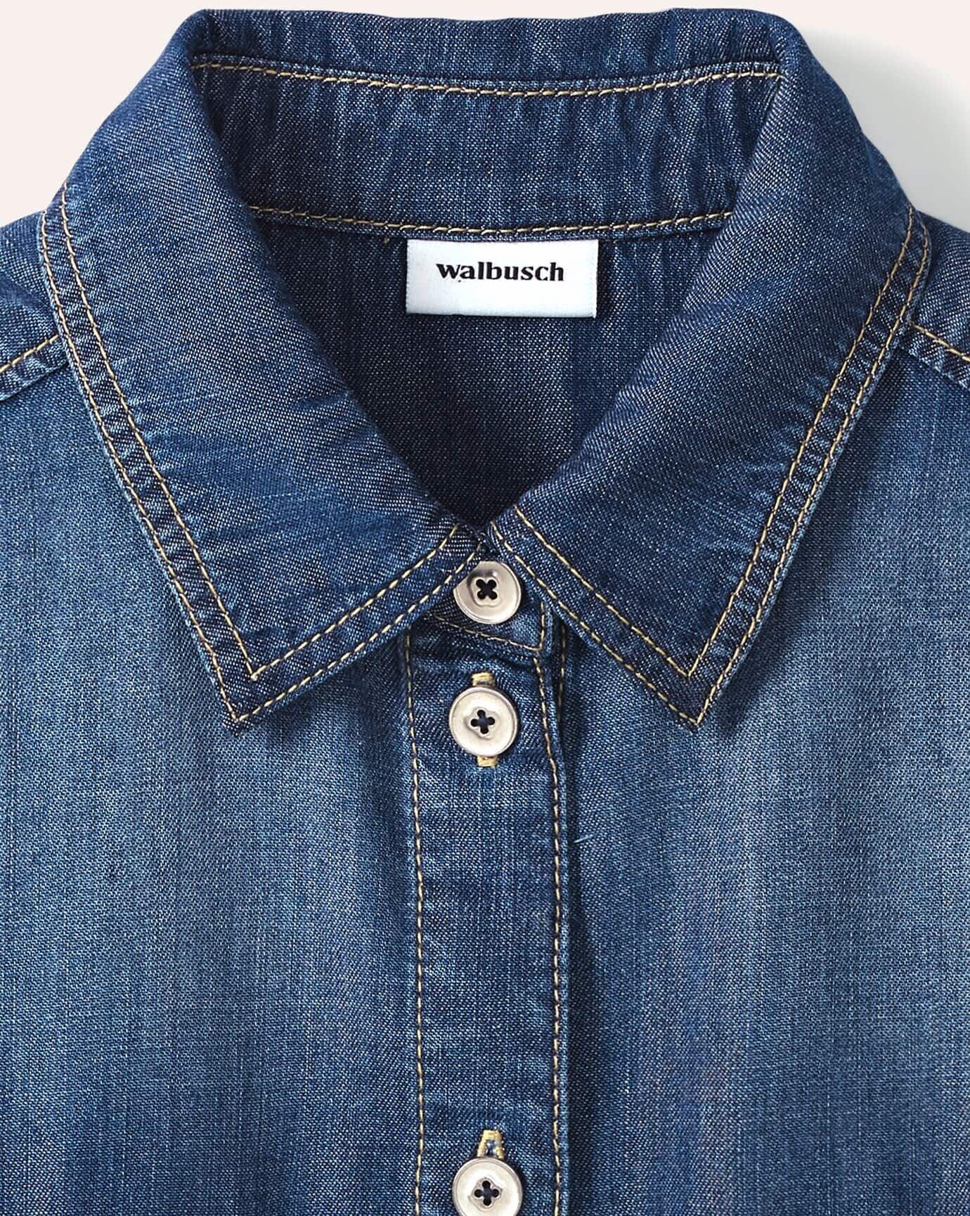 Walbusch Jeans Hemdbluse, #noch offen: Größenlauf, Farbe Blau, 36, temperaturausgleichend moderne Waschung Damen