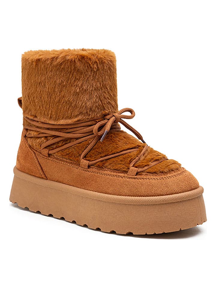 Foreverfolie Winterboots in Camel - 39
