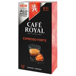 CAFE ROYAL Kaffeekapsel Alu Espresso Forte 10 Kapseln für Nespressom