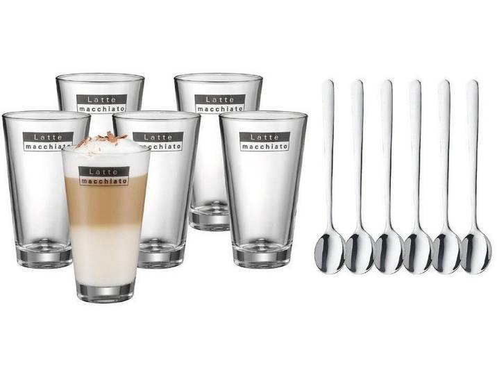 Latte-Macchiato-Glas WMF Clever & More 280 ml, 12 Stück , transparent, H:15cm, Glas, Trinkgefässe, Latte-Macchiato-Glas