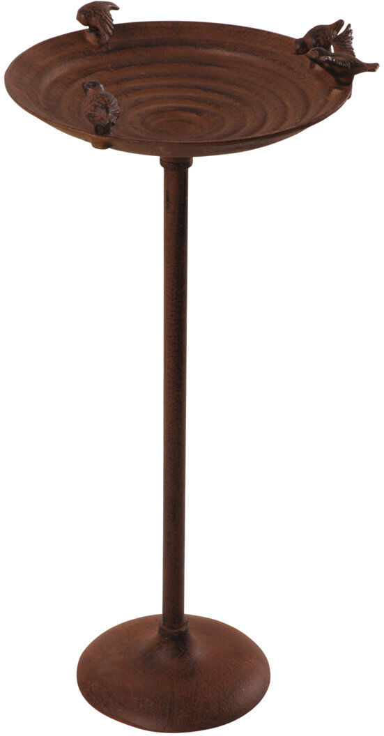 Dakota Fields Cast Iron Bird Bath on Pole 60cm H X 27.2cm W X 27.2cm D