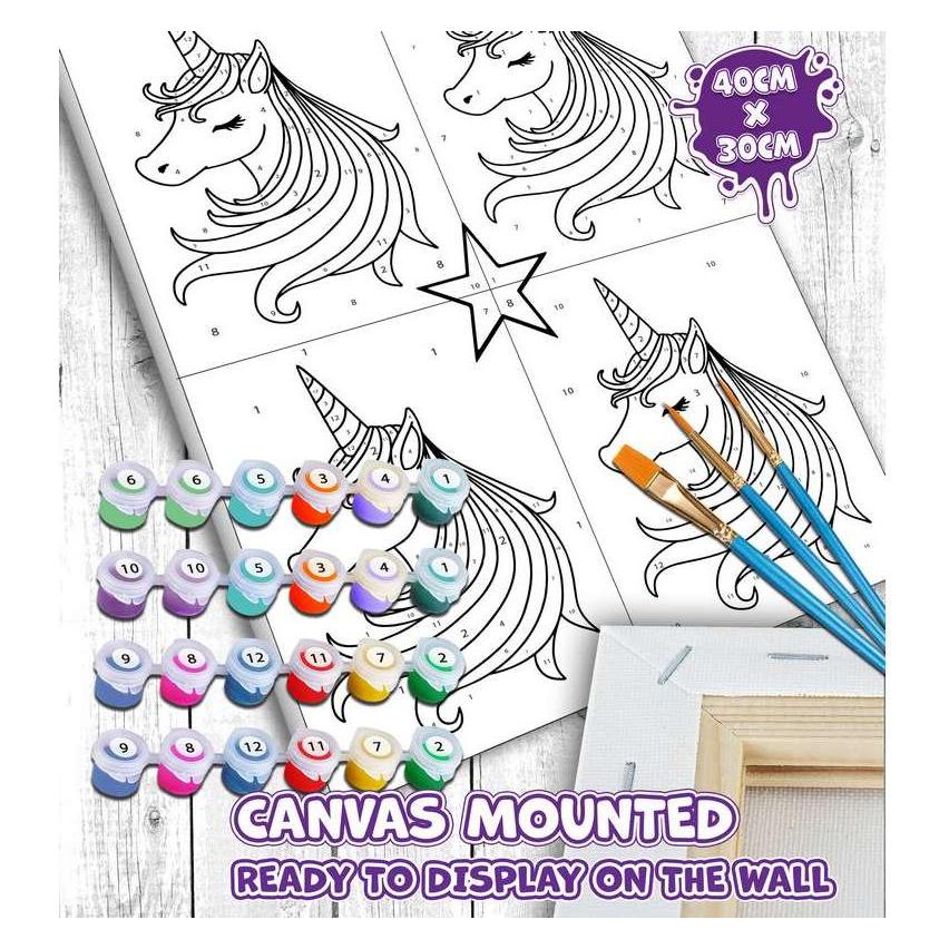 Planet Splat Malen nach Zahlen, POP UNICORN 30x40 cm (777571)