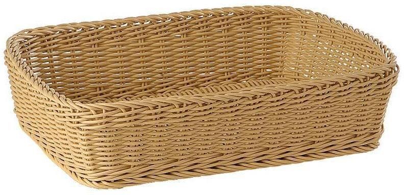 Brotkorb "Brotkorb 40 cm x 30 cm", braun, B:30cm H:10cm, Polyprophylen (PP), Lebensmittelaufbewahrungsbehälter, Brotkorb braun B/H/L: 30cm x 10cm