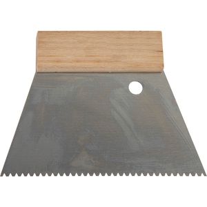 kwb Spachtel 0333-12, Breite 180mm, Zahnspachtel aus Stahl, mit Holzgriff