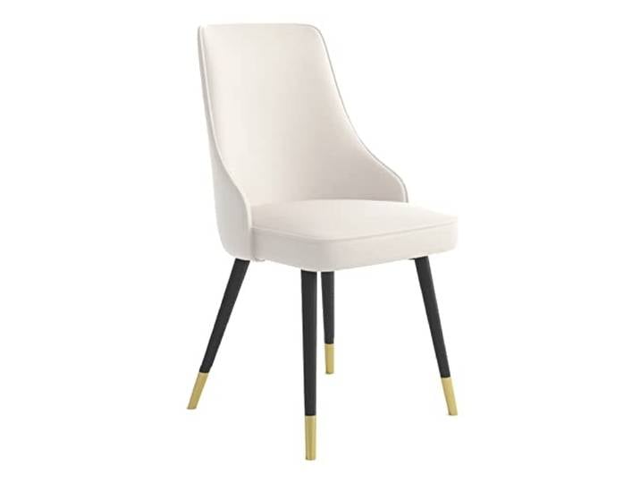 Esszimmerstühle Moderne Esszimmerstühle, gepolsterter PU-Leder-Akzentstuhl, Küchenstuhl mit Metallbeinen für Esszimmer, Wohnzimmer, Warteraum, Bauernhaus ( Color : Gold and black legs , Size : Beige w