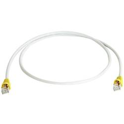 Telegärtner RJ45 (gekreuzt) Netzwerk Anschlusskabel CAT 6a S/FTP 0.50 m Grau doppelt geschirmt, mit Rastnasenschutz 100007985