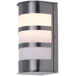 Außen Wand Lampe Metall IP44 Fassaden Edelstahl im Set inklusive LED-Leuchtmittel
