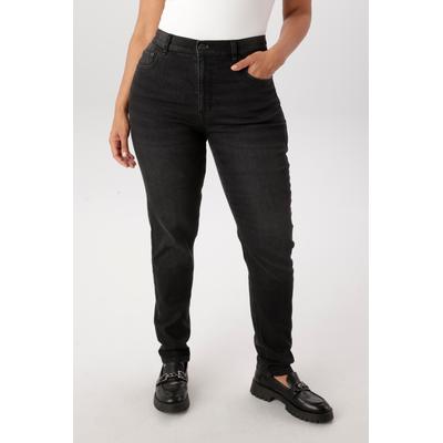 Gerade Jeans ANISTON PLUS, Damen, Gr. 46, N-Gr, schwarz, Denim/Jeans, Obermaterial: 81% Baumwolle, 17% Polyester, 2% Elasthan, unifarben, bequem, Jeans, im 5-Pocket-Style - NEUE KOLLEKTION