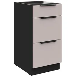 Küchen Unterschrank 40 cm Küche ARONA Kaschmir beige Soft-Close Küchenzeile